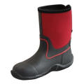 Botas de lluvia de moda unisex superior de neopreno rojo para niños (66310)